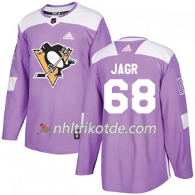 Pittsburgh Penguins Trikot Jaromir Jagr 68 Adidas 2017-2018 Lila Fights Cancer Practice Authentic - Herren